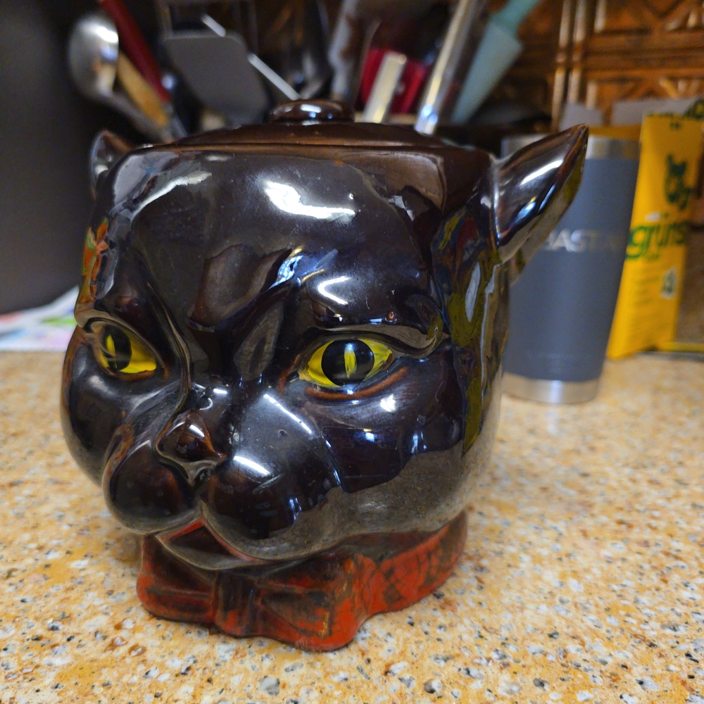 Black Cat Ceramic Jar